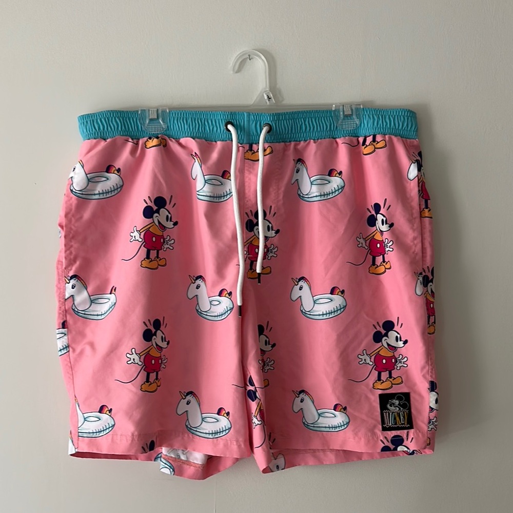 Pink Swim Shorts with Disney Print